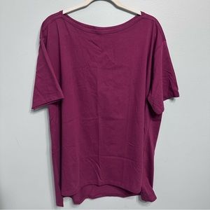 NWOT Woman Within Simple Burghandy Top Size 18/20 Large Short Sleeve